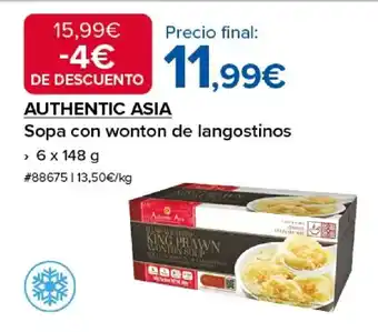 AUTHENTIC ASIA Sopa con wonton de langostinos