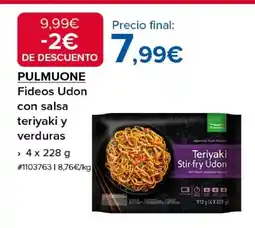 Costco PULMUONE Fideos Udon con salsa teriyaki y verduras oferta