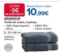 Costco GRANDEUR Toalla de mano, 2 piezas oferta