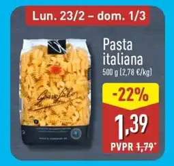 ALDI Pasta italiana oferta