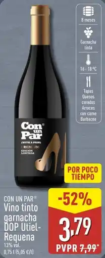 ALDI CON UN PAR Vino tinto garnacha DOP Utiel- Requena oferta