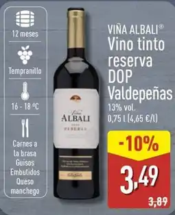 ALDI VIÑA ALBALI Vino tinto reserva DOP Valdepeñas oferta