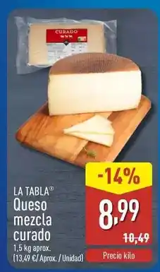 ALDI La tabla - queso mezcla curado oferta