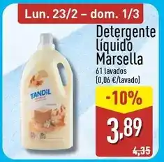 ALDI Tandil - detergente liquido marsella oferta