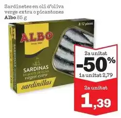 Sorli Albo - sardinetes en oli d'oliva verge extra o picantones oferta