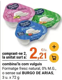 BonpreuEsclat Burgo de arias - formatge fresc natural, 0% m.g., o sense sal oferta