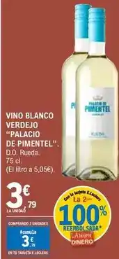 E.Leclerc Palacio pimentel - vino blanco verdejo d.o. rueda. 75 cl oferta