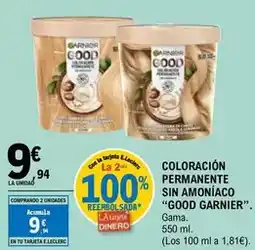 E.Leclerc Garnier - coloracion permanente sin amoniaco good. gama. 550 ml oferta