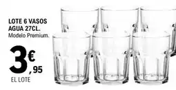 E.Leclerc Lote 6 vasos agua 27cl modelo premium oferta