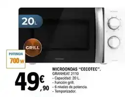 E.Leclerc Cecotec - microondas granheat 2110 oferta