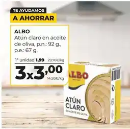 Alimerka Albo - atún claro en aceite de oliva oferta