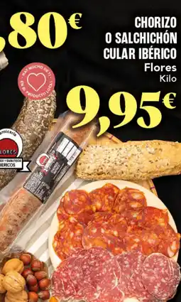Gadis Chorizo o salchichón cular ibérico oferta