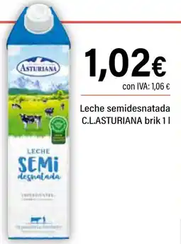 Cash Ifa C.L.ASTURIANA Leche semidesnatada oferta