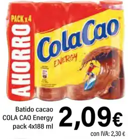 Cash Ifa COLA CAO Batido cacao Energy oferta