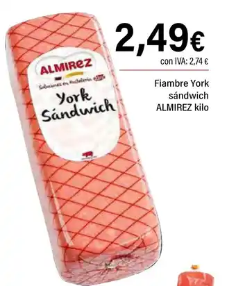 Cash Ifa ALMIREZ Fiambre York sándwich oferta