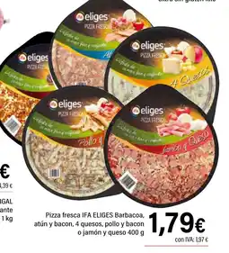 Cash Ifa IFA ELIGES Pizza fresca Barbacoa, atún y bacon, 4 quesos, pollo y bacon py o jamón y queso oferta
