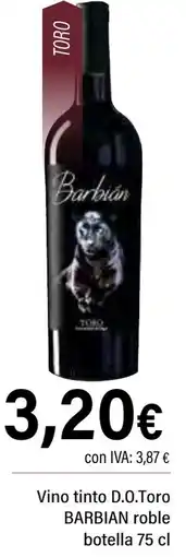 Cash Ifa BARBIAN Vino tinto D.O.Toro roble oferta