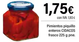 Cash Ifa CIDACOS Pimientos piquillo enteros frasco oferta