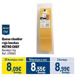 Makro Chef select - queso cheddar rojo lonchas oferta