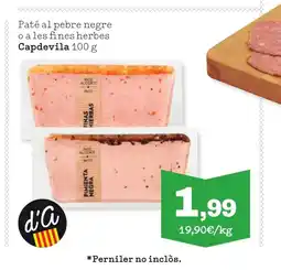 TOP Cash & Carry CAPDEVILA Paté al pebre negre o a les fines herbes oferta