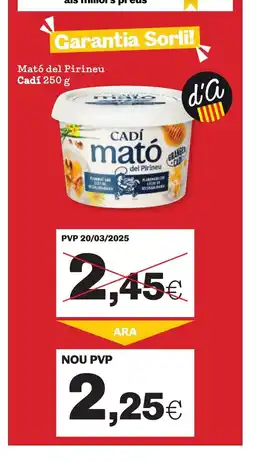 TOP Cash & Carry CADÍ Mató del Pirineu oferta