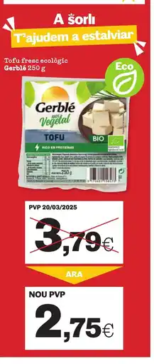TOP Cash & Carry GERBLÉ Tofu fresc ecològic oferta