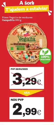 TOP Cash & Carry CAMPOFRIO Pizza Vegalia de verdures oferta