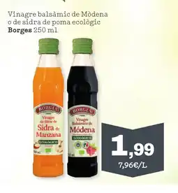 TOP Cash & Carry BORGES Vinagre balsàmic de Mòdena o de sidra de poma ecològic oferta