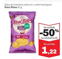 TOP Cash & Carry REAL BITES Xips de llenties amb sal o amb tomàquet oferta