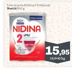 TOP Cash & Carry NESTLÉ Llet en pols Nidina 2 Prèmium oferta