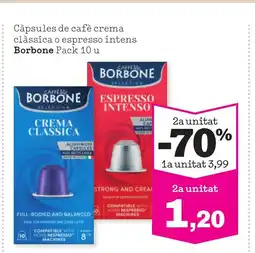 TOP Cash & Carry BORBONE Càpsules de cafè crema clàssica o espresso intens oferta