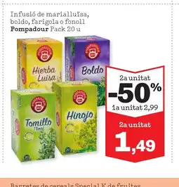 TOP Cash & Carry POMPADOUR Infusió de marialluïsa, boldo, farigola o fonoll oferta