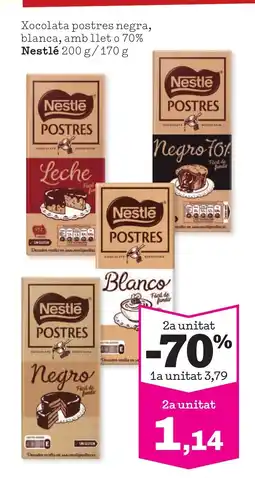 TOP Cash & Carry NESTLÉ Xocolata postres negra, blanca, amb llet o 70% oferta