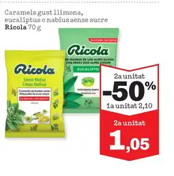 TOP Cash & Carry RICOLA Caramels gust llimona, eucaliptus o nabius sense sucre oferta