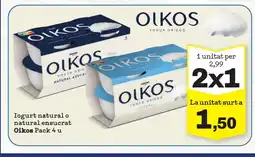 TOP Cash & Carry OIKOS Iogurt natural o natural ensucrat oferta