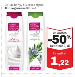 TOP Cash & Carry HIDROGENESSE Gel de bany, diversos tipus oferta