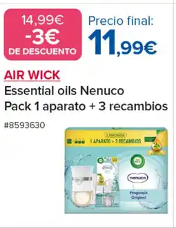 Costco AIR WICK Essential oils Nenuco Pack 1 aparato +3 recambios oferta