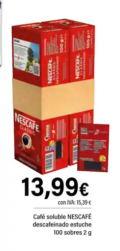 Cash Ifa NESCAFÉ Café soluble descafeinado estuche 100 sobres oferta