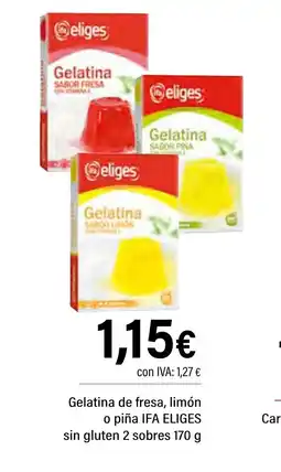 Cash Ifa IFA ELIGES Gelatina de fresa, limón o piña sin gluten 2 sobres oferta