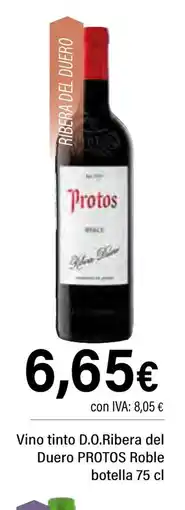 Cash Ifa PROTOS Vino tinto D.O.Ribera del Duero Roble botella oferta