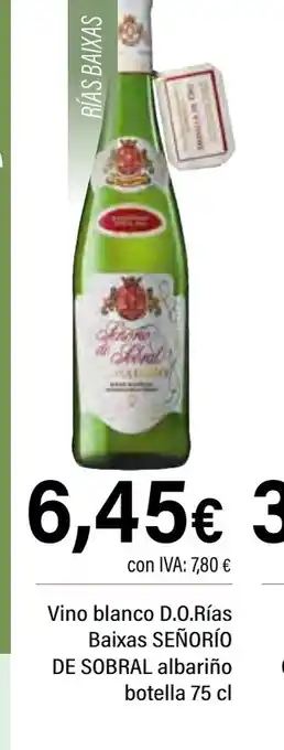 Cash Ifa SEÑORÍO DE SOBRAL Vino blanco D.O.Rías Baixas albariño botella oferta