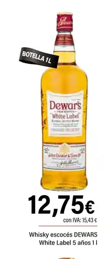 Cash Ifa DEWARS Whisky escocés White Label 5 años oferta