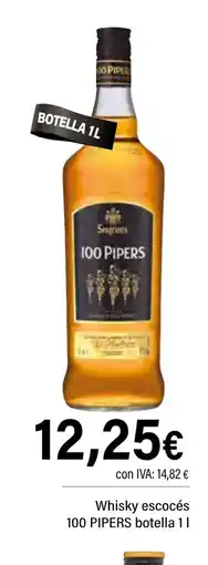 Cash Ifa 100 PIPERS Whisky escocés oferta