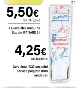 Cash Ifa Servilleta mini service paquete 1000 unidades oferta