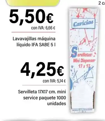 Cash Ifa Servilleta mini service paquete 1000 unidades oferta