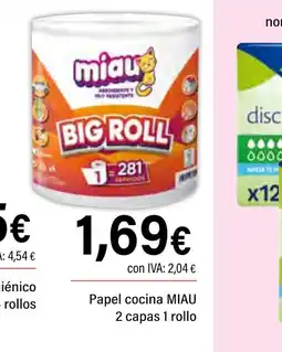 Cash Ifa MIAU Papel cocina 2 capas 1 rollo oferta