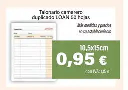 Cash Ifa Talonario camarero duplicado 50 hojas oferta