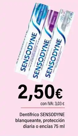 Cash Ifa SENSODYNE Dentifrico blanqueante, protección diaria o encías oferta
