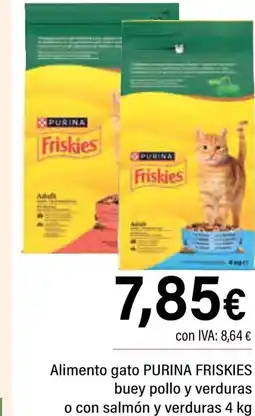 Cash Ifa PURINA FRISKIES Alimento gato buey pollo y verduras oferta