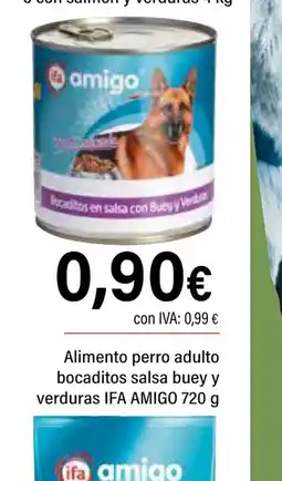 Cash Ifa IFA AMIGO Alimento perro adulto bocaditos salsa buey y verduras oferta